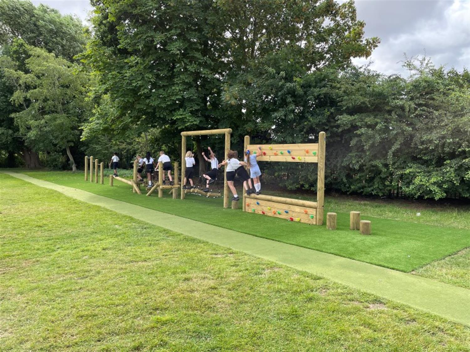 See Lower Halstow Primary School s New Trim Trail In Kent Pentagon Play